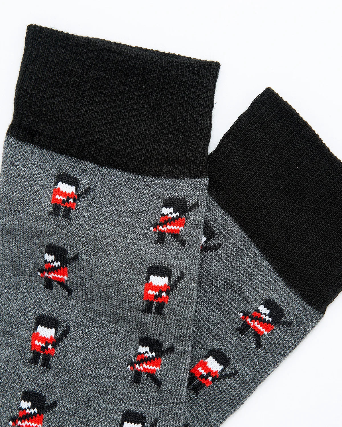 Medias Algodón Estampado Soldados Ingleses - Fondo Gris